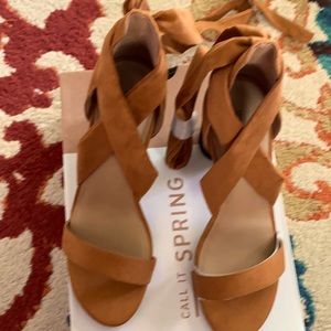 Sandals; block heels